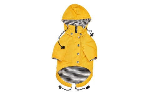 Ellie Dog Wear Yellow Zip Up Dog Raincoat