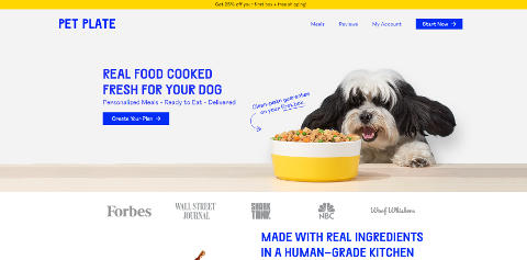 Pet Plate homepage